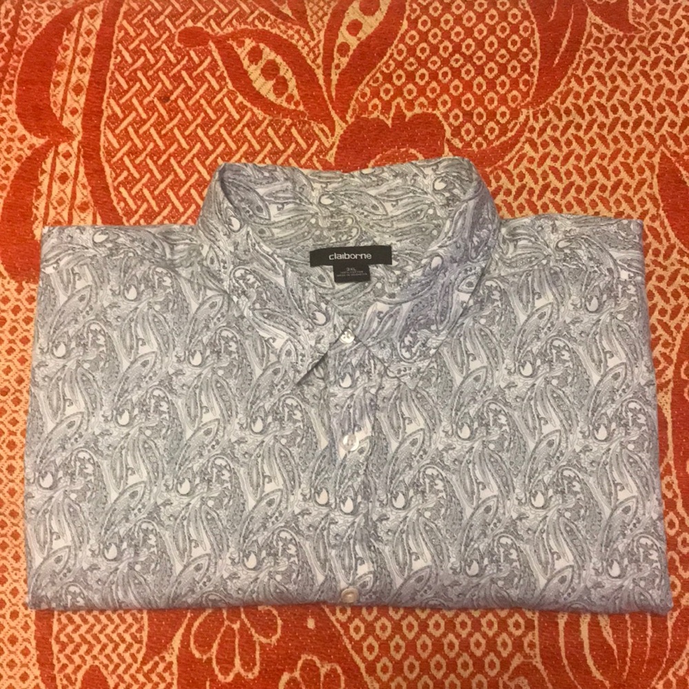 Claiborne Big and Tall Short Sleeve Button Shirt